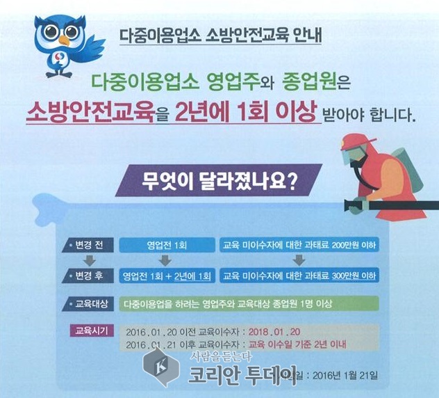 영등포소방서, 다중이용업소 관계자 소방안전교육 이수 독려