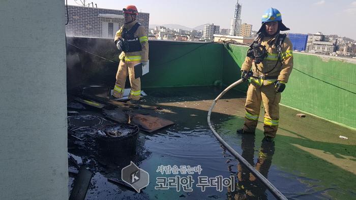 서울강서소방서, 빌라 옥상 화재처리