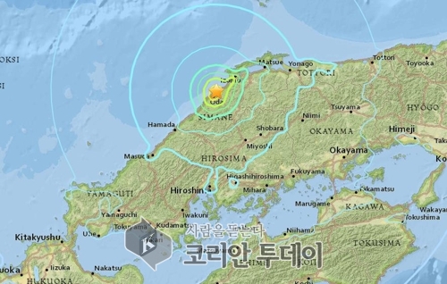 일, 시마네현 남서쪽 6.1 지진 …100여가구 단수