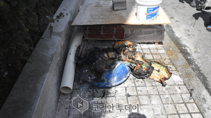 등촌동 주택주변 화재를 소화기를 이용 초기진화