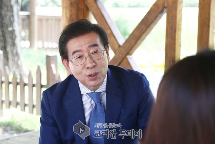 박원순 서울시장 후보 직장인들과 점심 식사 함께