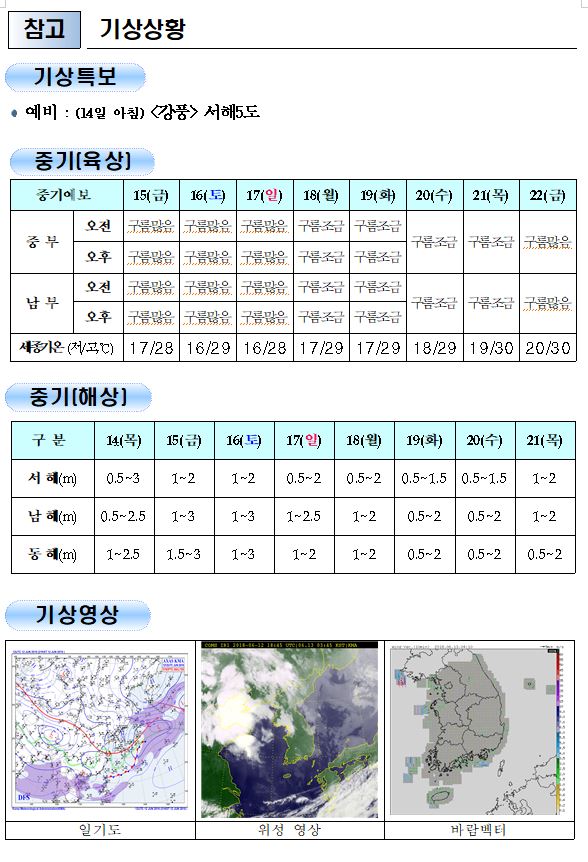 국민안전관리 일일상황 (2018년6월13일)
