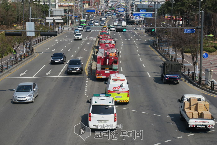 광명소방서, 22일(수) 오후 2시부터 전국단위 소방차 길 터주기 국민 참여훈련계획 광명시민들 적극적 참여 부탁