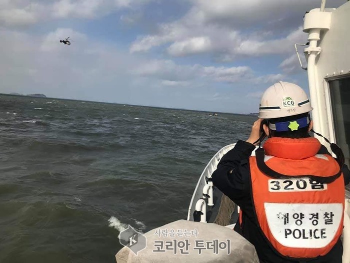 보령해경, 보령 장고도 예인선 좌초 오염방제 작업실시