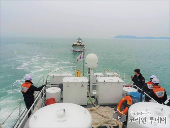 완도해경, 스크루에 그물 감긴 어선 안전하게 구조