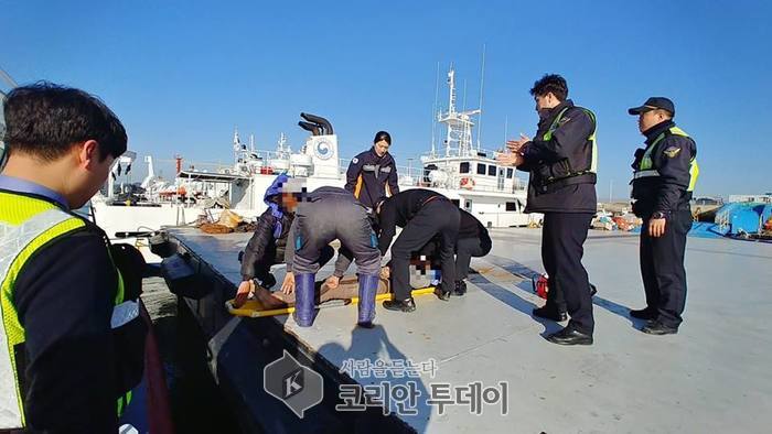 목포해경, 30대 화상 응급환자‘긴급이송