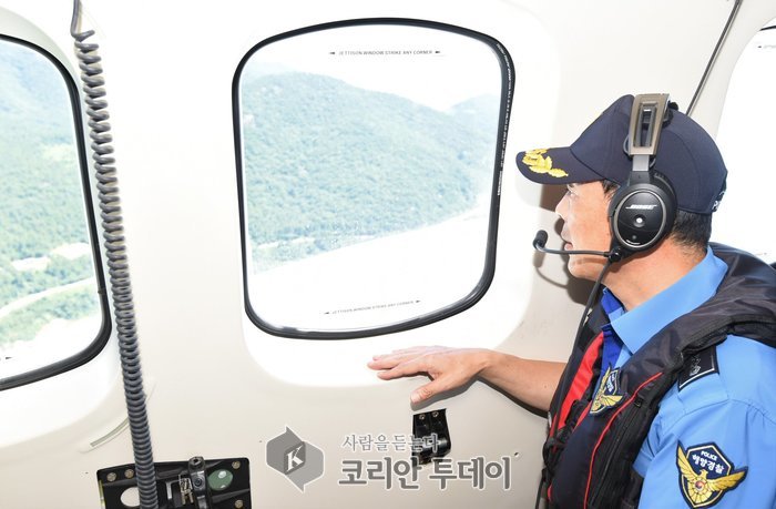 김충관 완도해경서장, 여름 성수기 서남해안 해역 항공순찰