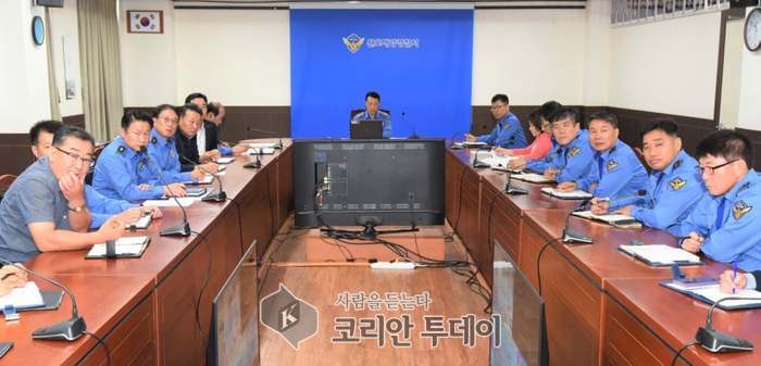 완도해경, 제 18호 태풍“미탁”북상 상황판단 회의 가져