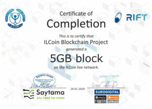 ILCoin 프로젝트에서 개발한 5GB 블록 사이즈 팔로알로 네트워크 파트너사(Palo Alto Networks Partner)에서 인증