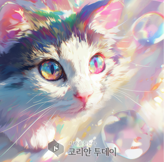 [코리안투데이] Twinkling Eyes, 2024, AI Art+Photoshop, Print on canvas © 지승주 기자