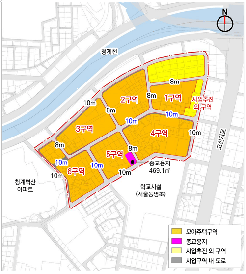 [코리안투데이] 마장동 457번지 일대 모아타운 구역도 © 지승주 기자
