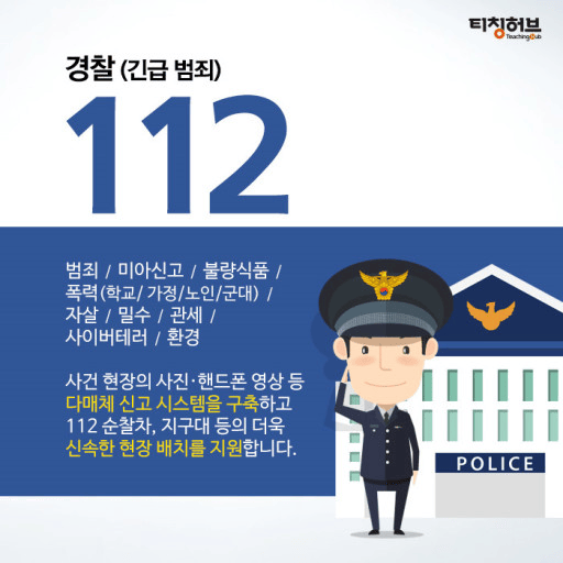 [코리안투데이] 경찰(긴급범죄) 112 안내 포스터(자료: 국민안전처 제공) © 박찬두 기자