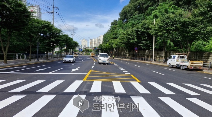 [코리안투데이] 기흥구가 마북동 일원에 도로 재포장을 했다. © 김나연 기자
