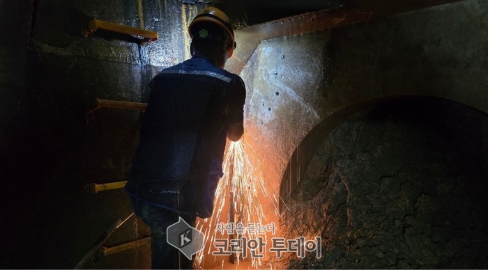 [코리안투데이] 성북동 지반 침하 원인인 지하 원형 개구부 폐쇄 사진 © 김나연 기자