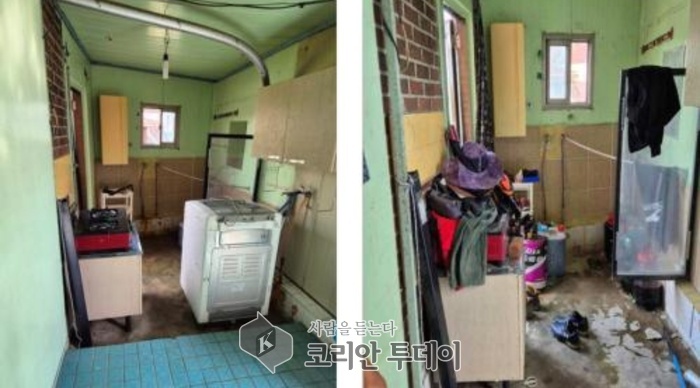 [코리안투데이] 처인구 남사읍이 지역 내 기초수급자 A씨가 거주하는 집 청소 지원사업을 진행했다. 사진은 청소 전(왼쪽)과 청소 후(오른쪽) 모습. © 김나연 기자