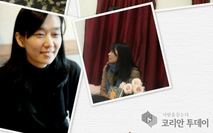 [코리안투데이] 전국 지역 도서관 작가와의 만남에서도 소탈하고 진솔한 이야기를 들려주었던 한강 작가. '© 백창희 기자