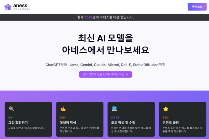 [코리안투데이] 아네스(aness) 메인 화면. 사진: 팀제로코드