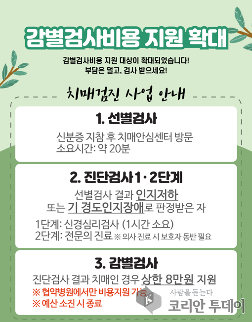 [코리안투데이] 일산동구보건소 치매안심센터, 치매감별검사비용 지원 확대 © 지승주 기자