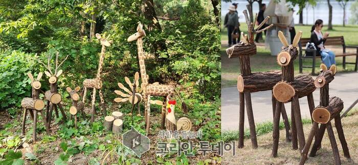 [코리안투데이] 은평목공소가 피해목을 재활용해 조형물을 만든 모습 © 양정자 기자