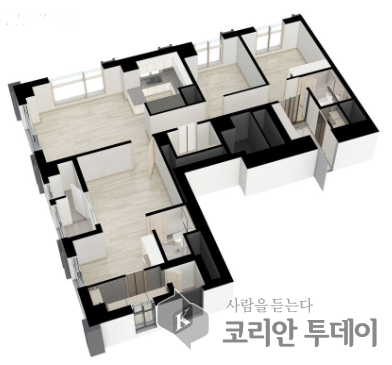 [코리안투데이] 10억5천만원에 거래된 84f타입 평면도 © 이윤주 기자