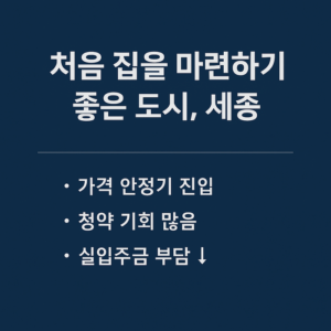 처음 내 집 마련, 왜 세종시인가?