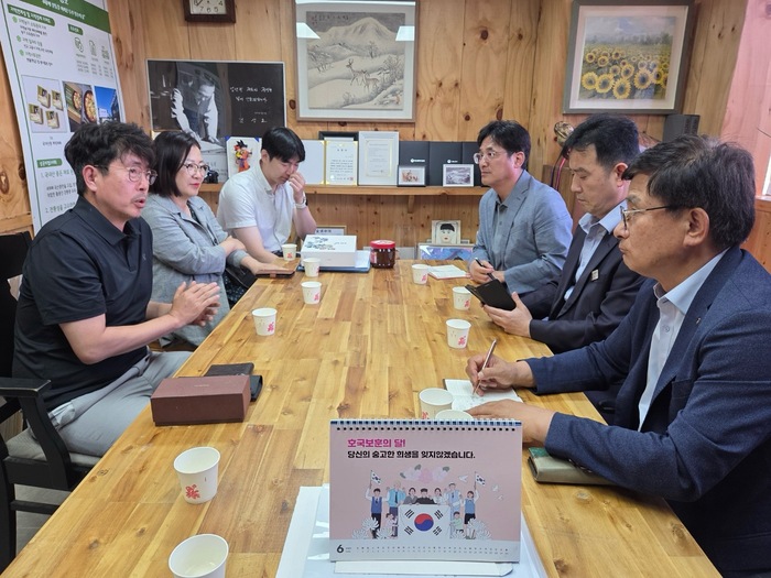 [코리안투데이] 김포시농업기술센터의 콩 업무 발전 협의회 진행모습 © 이보옥 기자