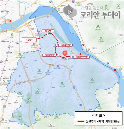 [코리안 투데이] 지하철 5호선 신규추가 4개역 노선도 © 신영민 기자