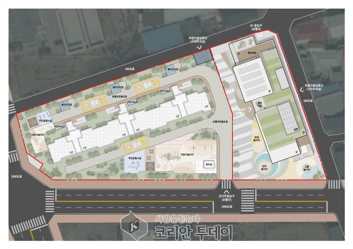 [코리안투데이] 신축건물 사업배치도(사진제공: 금산군청) © 임승탁 기자