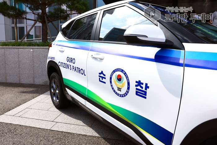 [코리안투데이] (사진) 자율방범대에 전달된 순찰차량 외부 모습 © 박수진 기자