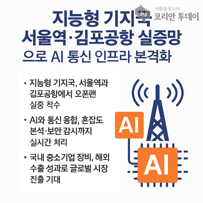 [코리안투데이] 지능형 기지국 서울역, 김포공항 실증망 관련 포스터 © 송정숙 기자