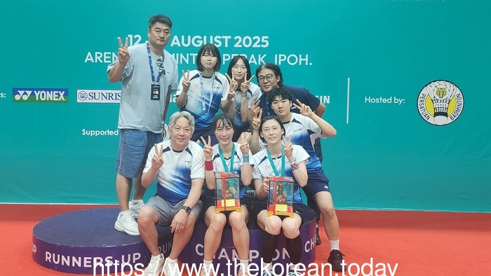 [코리안투데이] (사진) 2025 말레이시아 국제배드민턴 챌린지에서 우승을 차지한 구로구청 배드민턴팀 © 박수진 기자