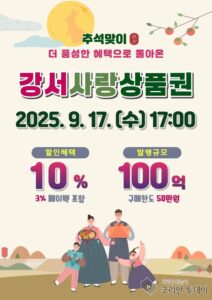 강서구, 강서사랑상품권 대규모 발행…최대 10% 혜택