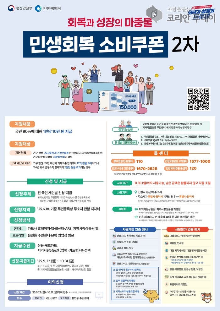 [코리안투데이] 소득 기준 충족 시 1인당 10만 원 지원…지역사랑상품권으로 지급 © 김현수 기자