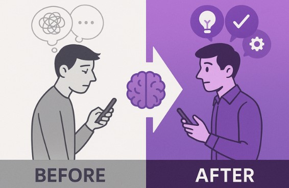 [画像3: 日常におけるメタ認知適用Before/[After比較インフォグラフィック