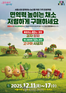 채소 반값에 사세요…서울시, 연말 장바구니 물가 잡는다 ‘농산물 착한가격 프로젝트’ 가동