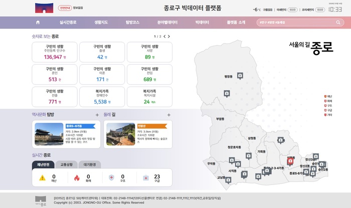 [코리안투데이] 종로구, 빅데이터 플랫폼 구축 완료 © 지승주 기자