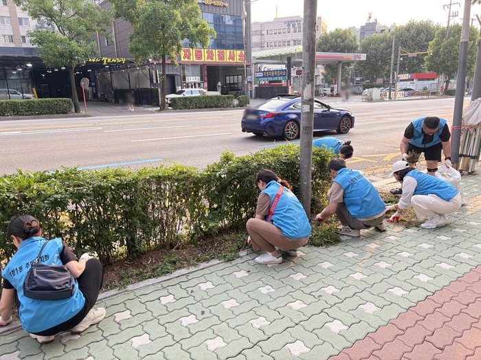 [코리안투데이] 골목길 방치 쓰레기를 수거하는 도화1동 주민자치회 위원들 © 김미희 기자