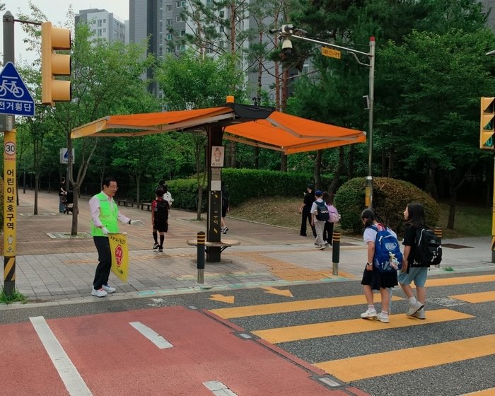[코리안투데이] 이현재 하남시장 어린이 통학 안전 지도 © 백창희 기자