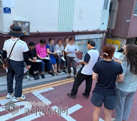 Jawatankuasa Autonomi Penduduk Juan 6-dong adakan latihan pembuangan sampah di kawasan terdedah