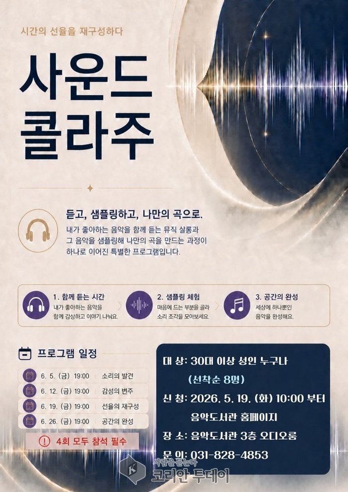Uijeongbu Musikbibliotek kører borgerprogram for musikskabelse 'Sound Collage' ... lav din egen musik med smartphone