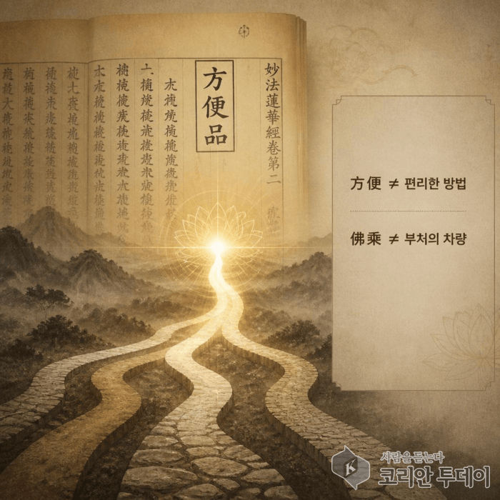 [코리안투데이] 방편은 꼼수가 아니라, 중생을 진리로 이끄는 교화의 지혜다.(이미지제공: AI 생성 이미지) ⓒ 박찬두 기자