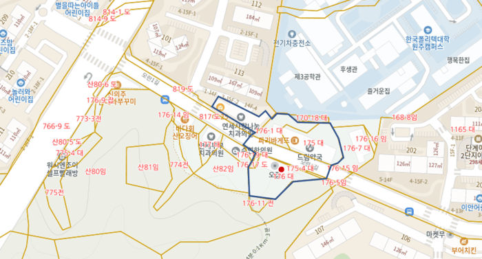 [코리안투데이] 牛山洞モランギル横丁型商店街 区域図 © 이선영 기자