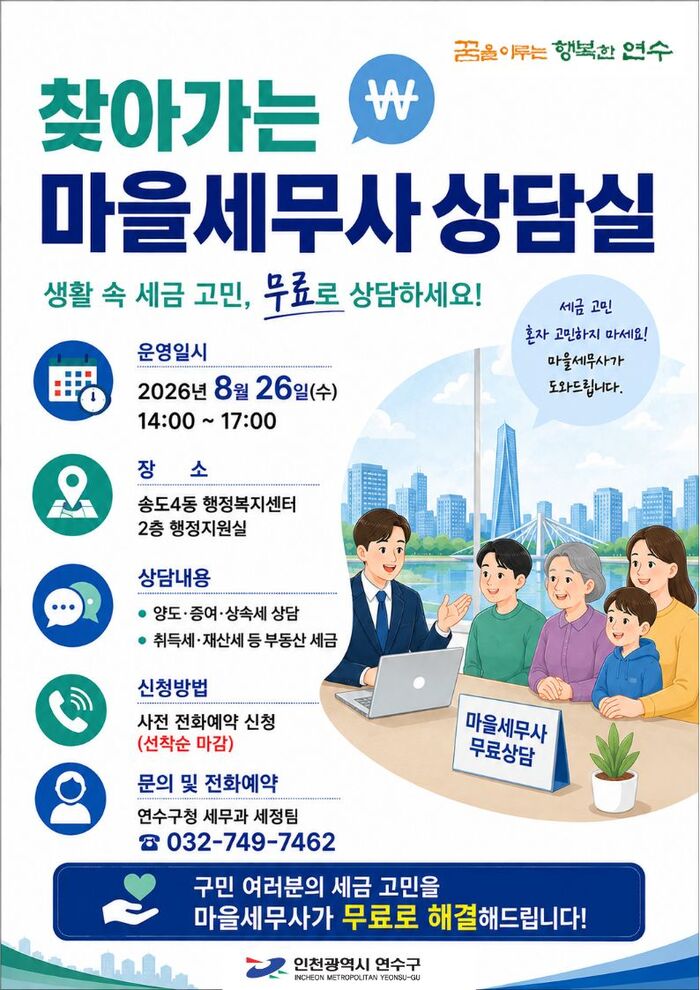 Yeonsu-gu opera en agosto un 'Consultorio tributario itinerante de barrio'