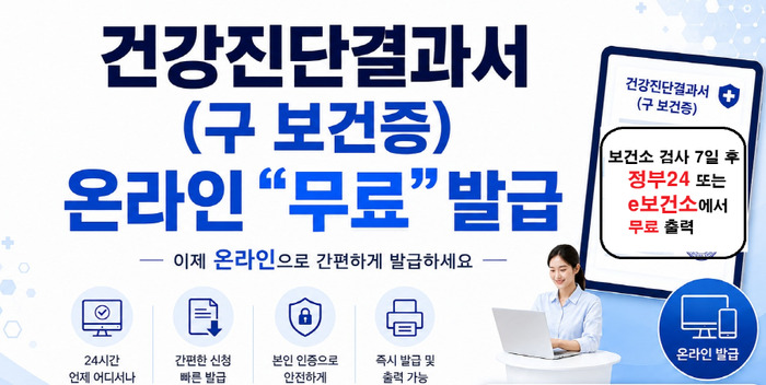 Le Centre de santé publique de Wonju-si éliminera le retour pour le certificat de santé... Renforcement de la promotion de l’émission gratuite en ligne