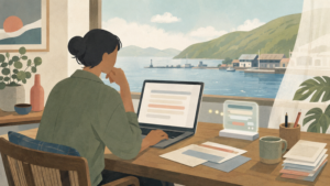 [섬에서 온 인공지능] 제1권 · 제8장 · 며칠째 소개글 한 줄을 고치던 민박 주인, 섬이 먼저 가져야 할 도구