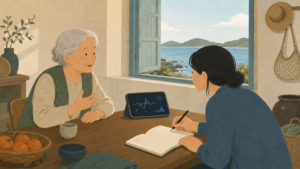 [섬에서 온 인공지능] 제1권 · 제9장 · 기계가 알아듣지 못한 할머니의 한마디 앞에서 저는 받아 적기로 했습니다