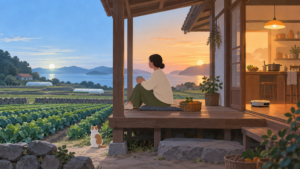 [섬에서 온 인공지능] 제1권 · 제16장 · 새벽 밭과 저녁 부엌 사이, 마루에 잠깐 앉을 틈을 지켜 주는 작은 기술