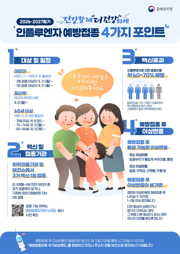 [코리안투데이] Information sur la vaccination antigrippale gratuite de la ville d'Incheon © 장형임 기자