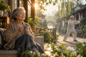 [실버 브릿지] 제5권 · 제18장 · 새벽 5시 40분, 정 할머니의 무릎과 왕 할아버지의 타이치를 따라갔습니다