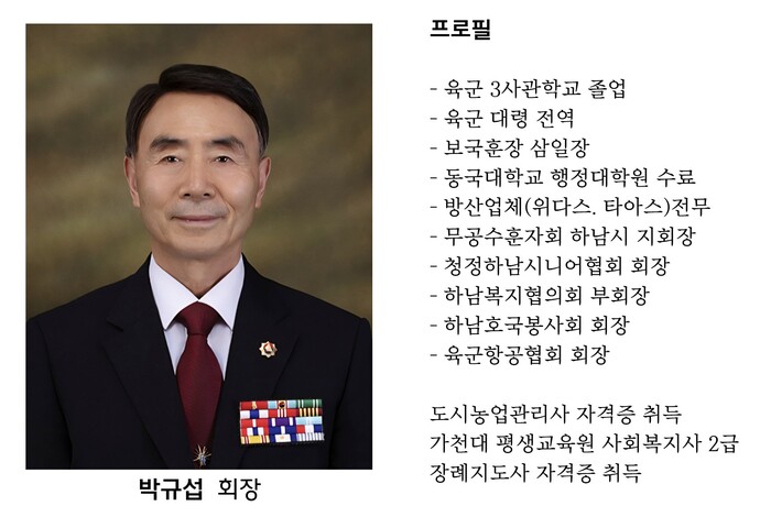[코리안투데이] 33년 군 생활을 통해 나라에 공헌한 박규섭 회장 주요 프로필 © 백창희 기자